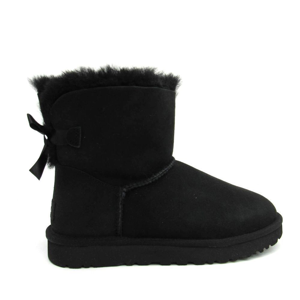 UGG MINI BAILEY BOW II WOMEN'S BOOTS IN BLACK SZ 6